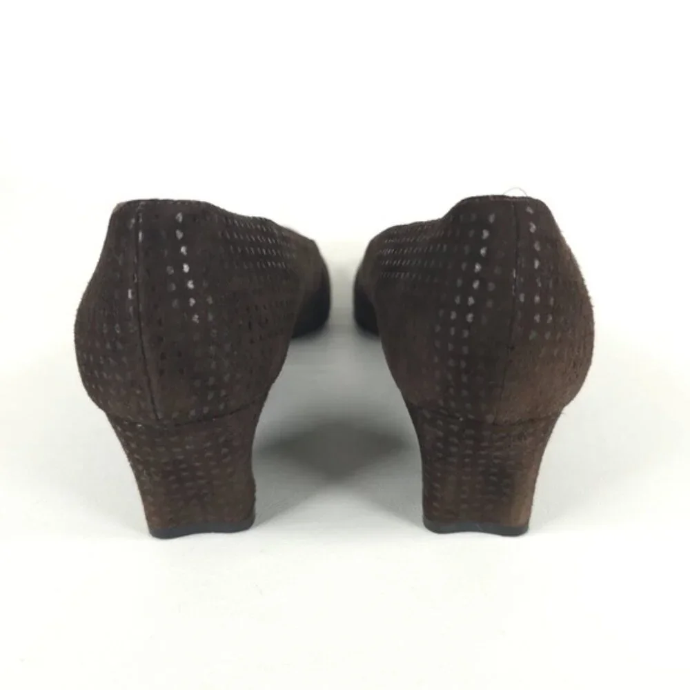 ESCADA MADE IN ITALY 🇮🇹 LEATHER VERO CUOIO Block Heels Designer Size 8AA‎